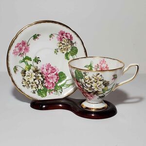 Taylor & Kent Teacup and Saucer Pink White Flowers Vintage
